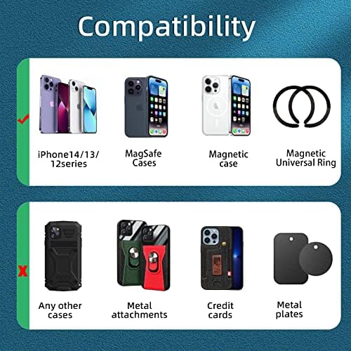 Mag Safe-Compatible Magnetic Wireless Car Charger with 15 W Fast Charging – 360° Adjustable Air Vent Holder for i Phone 12, 13, and 14 Series – Sleek White Design for Effortless Charging and Navigation – Perfect for On-the-Go Lifestyle