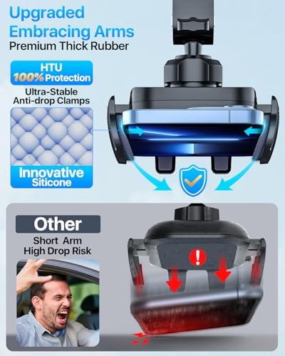 2025 Ultimate Car Phone Mount – Unmatched 80+ LBS Suction for Unshakeable Stability | Military-Grade Durability | Universal Dashboard, Windshield & Vent Holder for i Phone 15 Pro Max, Samsung & More | Sleek Dark Grey Design with Safety Certifications