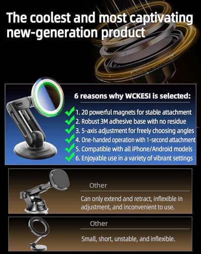 Revolutionize Your Driving with the 15 W Mag Safe Car Mount Charger – Ultra-Strong Magnetic Holder for i Phone 12-16 Pro Max Plus, Qi2 Wireless Technology, Three-Fold Rotation for Optimal Convenience and Safety, LED Charging Indicator – The Ultimate Solution for Effortless Navigation and Hands-Free Communication