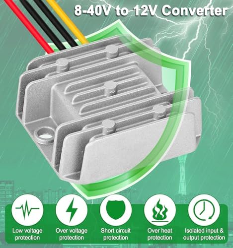 High-Performance 48 V to 12 V DC-DC Step Down Converter by Eagwell – 120 W Power Supply with Built-in Fuse for Maximum Safety – Perfect for Golf Carts, Scooters, RVs, and Marine Use – Reliable Voltage Reduction for Enhanced Device Efficiency and Versatility
