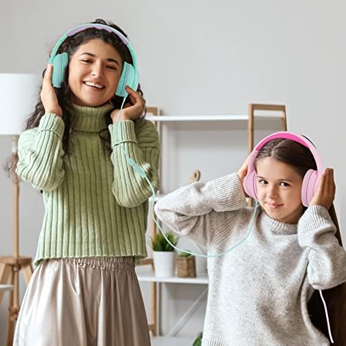 RORSOU K9 Kids Over-Ear Headphones with Microphone – Vibrant Blue Wired Stereo Headset for Ultimate Bass Experience, Ideal for School, Travel & Online Learning – 1.5 M Tangle-Free Cable for Effortless Connection with Smartphones, Tablets & MP3 Players