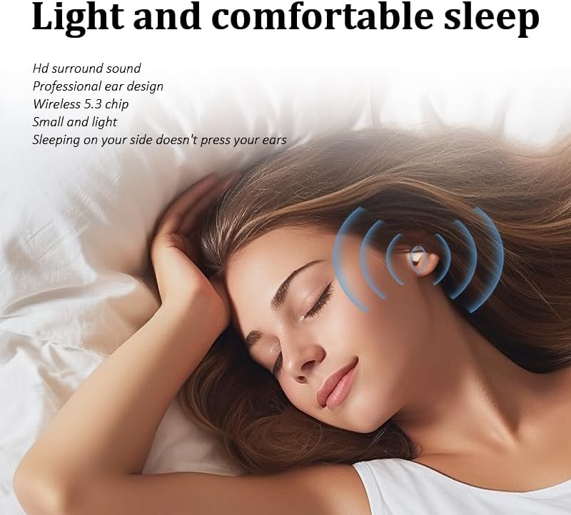 Invisible Mini Bluetooth 5.3 Earbuds for Small Ears – 24-Hour Battery Life, Advanced Noise Cancellation, and Perfectly Crafted for Comfort During Work and Sleep – Seamless Connectivity for an Uninterrupted Listening Experience