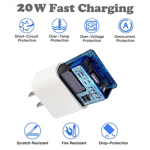 KUEVKA 10 Ft Fast Charging i Pad Charger – 20 W USB-C Power Adapter Cable for i Pad Pro 12.9/11 inch, i Pad 10.9 (10 th Gen), Air 5 th, Mini 6 th – Ultimate Charging Flexibility and Enhanced Compatibility for Rapid Power-Up Sessions