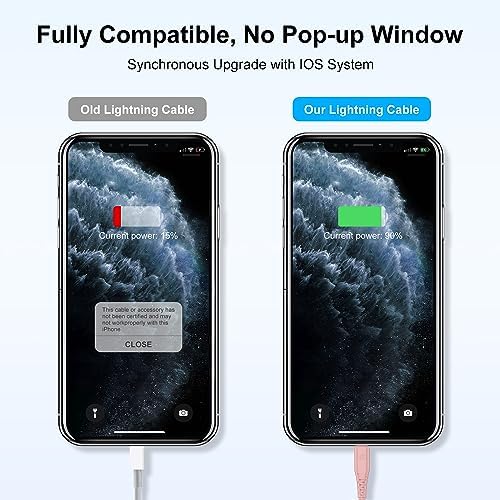 4 Pack 3 ft Apple MFi Certified Lightning to USB Charging Cables – Fast, Durable, and Tangle-Free Cords for i Phone 14/14 Max/13/13 Pro Max/12 Mini/11/11 Pro/XS/XR/8/7/6 s/5 S and i Pad – Reliable Performance for Home, Office, and Travel