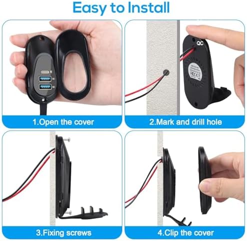 Linkstyle Dual USB Car Charging Socket (2 PCS) – 18 W QC3.0 & 20 W PD3.0 Type-C Adapter for 12 V/24 V Vehicles & Marine Use – Fast Charging Solution for Smartphones, Tablets & GPS Devices – Compact, Durable, and Reliable Power Accessory