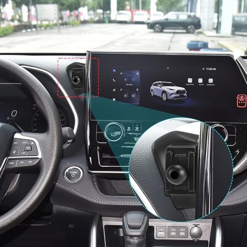 Premium Adjustable Car Cell Phone Holder Mount for Toyota Highlander & Crown 2022-2024 – Secure Dashboard Bracket Designed for 4.0″-7.0″ Smartphones – Ultimate Convenience & Safety Accessory for Drivers