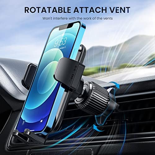 Qifutan Premium Anti-Shake Car Phone Holder with Long Arm Design – Universal Dashboard & Windshield Mount for All Smartphones, Enhanced Stability & Safety for Hands-Free Driving, Black