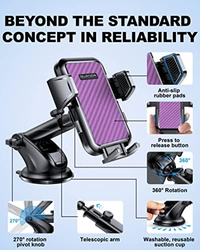 Versatile 3-in-1 Car Phone Holder: Ultra-Stable Suction Mount for Windshield, Dashboard, and Desk – Hands-Free Smartphone Stand Compatible with i Phone & Samsung – Optimal Viewing & Safe Navigation Accessory for Drivers
