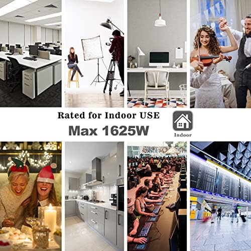 KUNCAN 4-Way Power Splitter with 45-Degree Downward Angle—Maximize Outlet Efficiency with Compact US Flat Plug Design, 1 to 4 Extended Outlets, Durable SVT 16 AWG Cable, Ideal for Home, Office & Classroom Use (Black, 1-Pack) – Sleek, Space-Saving Power Solution for Enhanced Device Connectivity and Optimal Clutter Reduction