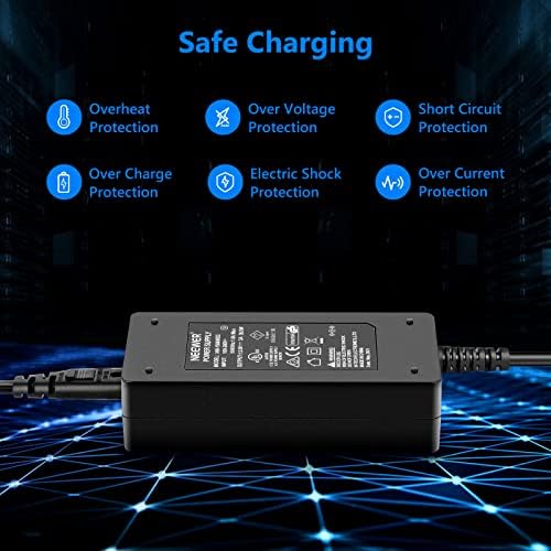 Universal AC to DC 12 V 3 A Power Supply Adapter with 6.5 ft Cable – Reliable Power Solution for 480 LED Video Lights & Ring Lights, UL Listed US Plug for Optimal Safety and Performance