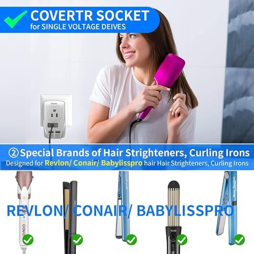 Ultimate 2000 W European Travel Power Converter – Versatile Universal Adapter for Hair Tools and Electronics with Global Compatibility (EU, UK, AU, US) – Rapid Turbo Charging for Laptops, Smartphones, and Cameras – Advanced Safety Features to Prevent Overheating & Short Circuits – Lightweight & Compact Design for Effortless Packing and Mobility