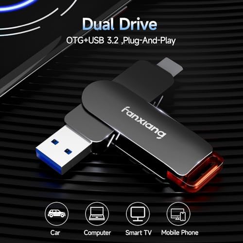 Lightning-Fast 512 GB External SSD Flash Drive – Dual USB-C & USB-A Connectivity for i Phone 15/16, Android, PS4, Windows, and Mac – High-Speed Data Transfer Up to 560 MB/s for Effortless File Management and Ultimate Portability