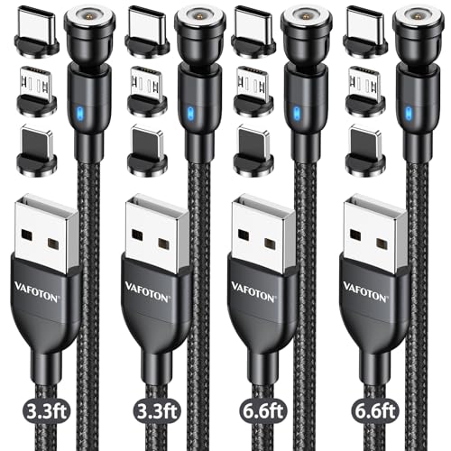 VAFOTON 60W USB C to USB C Charger Cable, 3pcs Phone 15 USB Charging Cable PD3.0 180°Type C Charging Cable for Phone 15/15pro/15plus/15 pro max Laptop Tablet (Black, 3.3FT+3.3FT+6.6FT+6.6FT) – Enhanced Compatibility and Speed