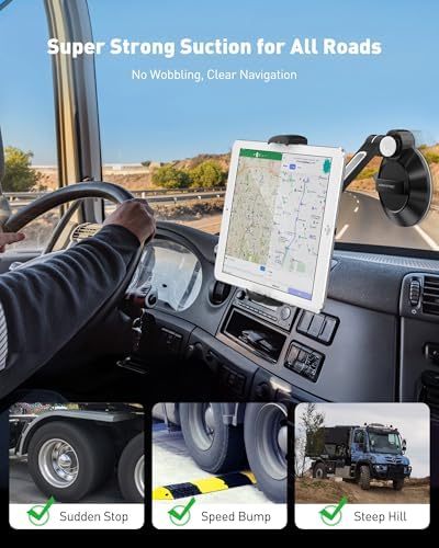 Maximize Your Mobile Utility with the Above TEK i Pad Suction Mount – Versatile Phone & Tablet Holder for 4″-11″ Devices | Secure Suction Cup Technology for Cars, Trucks, and Home Use | Adjustable Arm for Perfect Viewing Angles | Lightweight and Durable Design for Easy Portability | Ideal for Hands-Free Navigation, Streaming, and Calls | Elevate Your Experience on Windows, Mirrors, and Dashboards