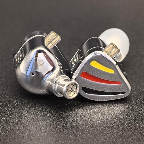 QKZ ODING Wired Earbuds – Superior Hi-Fi Dual Magnetic Coil Earphones with Custom Sound Profiles for Immersive Deep Bass, Ergonomic Fit for Maximum Comfort, Exceptional Noise Isolation, Ultra-Lightweight Design Ideal for Gamers & Music Aficionados, Versatile Device Compatibility in Elegant Silver Finish