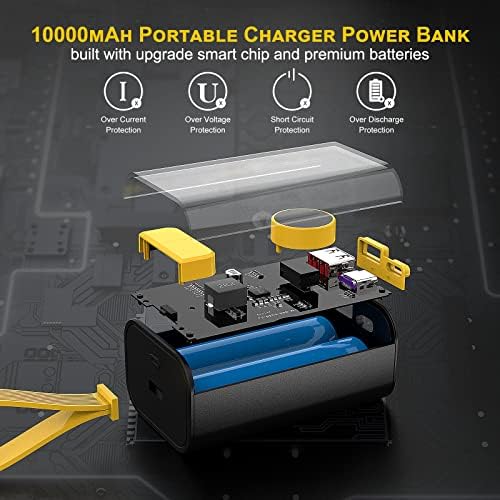 Compact 10000 m Ah Power Bank with Built-In Cables – 22.5 W Fast Charger for i Phone, i Pad, Samsung, and Android Devices – Sleek Transparent Design for Enhanced Battery Monitoring – Ultimate Portable Charging Solution for On-the-Go Lifestyle