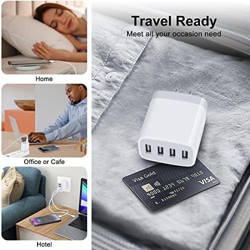 Dual USB Wall Charger 2-Pack – Rapid Charge Block for i Phone, Samsung Galaxy & Google Pixel – Universal Compatibility Power Adapter for Home, Office, and Travel – Fast Charging Technology with Compact Design – Reliable Multi Plug Outlet Solution for All Your Devices