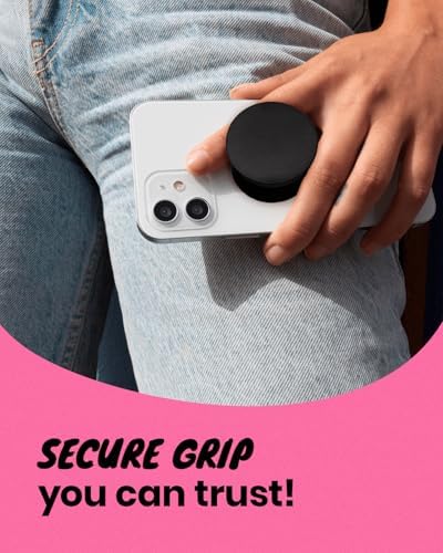 Sleek Matt Black Collapsible Phone Grip & Stand – Ergonomic Magnetic Holder for Secure Device Control & Hands-Free Viewing – Stylish All-Black Design for Enhanced Compatibility & Portability