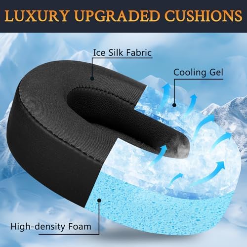 SOULWIT Navy Blue Cooling Gel Earpads for JBL E55 BT – Premium Comfort & Noise Isolation Replacement Cushions for Over-Ear Headphones – Ultimate Sound Enhancement Accessory
