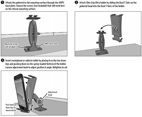 Universal ARKON Adhesive Phone and Tablet Mount for Cars and Trucks | Versatile Hands-Free Dashboard Holder | Compatible with i Phone, Galaxy, Note, and Pixel | Secure Adhesive or Drill Installation for Safe Navigation and Connectivity | 360-Degree Rotation for Optimal Viewing Angles | Durable and Easy to Install, Perfect for Everyday Use