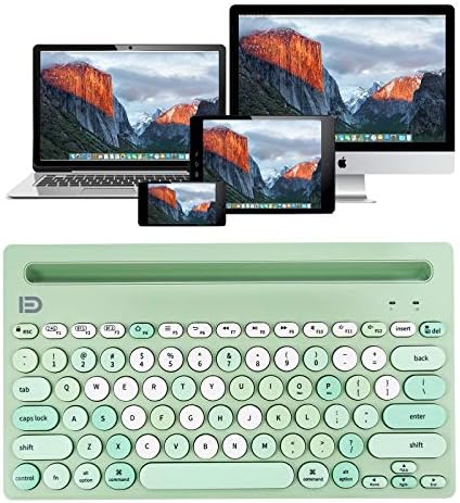 Elevate Your Typing Game with the HUO JI Wireless Multi-Device Keyboard – Effortlessly Connect to i Pad, PC, Tablet, and More! Dual-Mode Bluetooth & 2.4 G Functionality for Seamless Switching, Ergonomic Design, and Stylish Green Finish – Perfect for i OS, Android, and Windows Users!