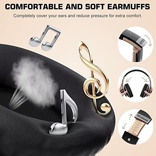 Ultimate Hi-Fi Over-Ear Wireless Bluetooth Headphones – Stylish Black & Gold Design with Built-In Microphone, FM Radio, and Foldable Portability for Superior Comfort and Enhanced Sound Experience