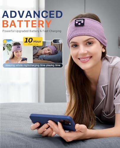 Ergonomic Bluetooth Sleep Headphones: Wireless Sports Headband with Hi-Fi Stereo Sound for Ultimate ASMR Relaxation – Lightweight, Cozy Audio Solution for Men and Women, Perfect for Meditation and Restful Sleep