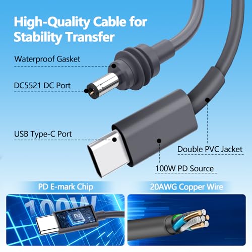 33 FT Starlink Mini USB-C Cable – Ultra-Durable 100 W PD Charging Solution, Waterproof and High-Speed Data Transfer for Power Banks & Chargers (10 M, Sleek Gray) – Ultimate Compatibility and Long-Distance Performance