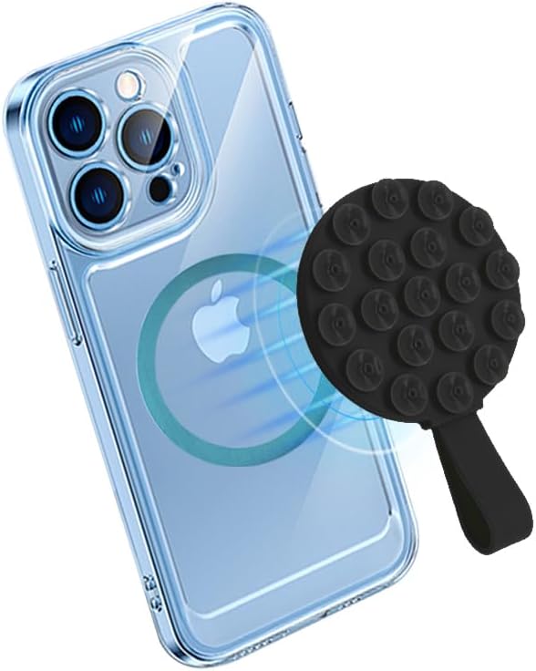 Stylish Pink Silicone Magnetic Suction Cup Phone Mount – Ideal Hands-Free Holder for i Phone Mag Safe Cases, Perfect for Tik Tok, Video Calls, and Shower Use – Unmatched Stability on Any Flat Surface for Everyday Convenience