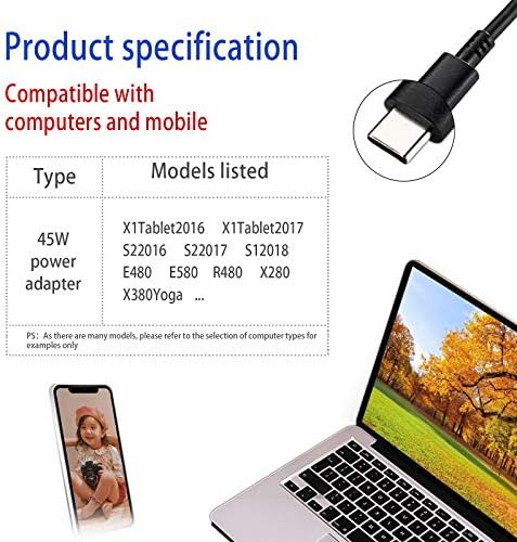 Ultra-Slim 65 W USB-C Laptop Charger for HP Spectre, Envy & Elite Series – Fast Charging AC Adapter for X360, Chromebook, and ZBook – Enhanced Compatibility & Travel Efficiency – Ideal Power Solution for Professionals and Students