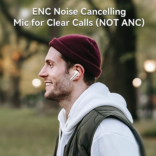 Elevate Your Sound Experience: Stylish Rose Gold Wireless Earbuds with Bluetooth 5.3, 40-Hour Playtime, Deep Bass Stereo, Noise-Canceling Mic, and IP7 Waterproof Durability for i OS & Android Devices – Perfect for Music Lovers and Active Lifestyles