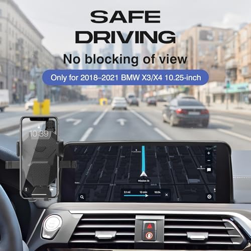 Ultimate Adjustable Car Phone Holder for BMW X3/X4 (2018-2021) – Seamless 10.25-inch Screen Mount for Hands-Free Convenience, Multi-Device Compatibility, and Secure Stability – Elevate Your Driving Experience with Effortless Navigation and Streaming Solutions