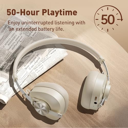 Experience the Fusion of Vintage Aesthetics and Cutting-Edge Technology with One Odio F4 Retro Wireless On-Ear Headphones – Exceptional Hi-Res Audio, Dual Bluetooth 5.4 for Effortless Connectivity, 50 Hours of Playtime, Ultra-Lightweight Design at Just 0.25 lb, and Integrated Microphone for Smooth Communication. Elevate Your Listening Experience with Distinctive Maillard Style and Unparalleled Sound Quality, Perfect for Music Enthusiasts and Casual Listeners Alike. Enjoy Seamless Wireless Freedom Without Sacrificing Audio Fidelity While Indulging in Nostalgic Elegance That Makes Every Moment Memorable. Ideal for Extended Use with Comfort in Mind, These Headphones Are a Must-Have for Those Seeking Both Style and Performance in Their Audio Gear.