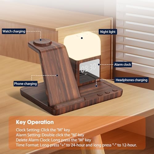 Ultimate 6-in-1 Wireless Charging Station for Samsung Devices – Stylish Purple Design with Alarm Clock and Night Light Functionality – Fast Charging for Galaxy S25/S24/S23 Ultra Series, Galaxy Watch 7/6/5/4, and Galaxy Buds – Ideal for Home or Office Use – Enhanced Safety Features and Adjustable Brightness Settings – Tidy Up Your Space with This Multi-Device Charger – Compatible with USB-C, Perfect for Samsung Users Seeking Convenience and Efficiency – Say Goodbye to Clutter and Hello to Seamless Charging Experience!