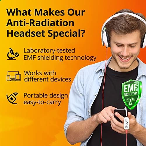 Elevate Your Audio Experience with the Shield Your Body EMF Blocker Headset – Advanced Radiation Protection for 5 G Devices, Enhanced Sound Quality, and Air Tube Technology for Health-Conscious Listeners, Compatible with Standard 3.5 mm Headphones – Lightweight, Durable, and Ideal for Everyday Use