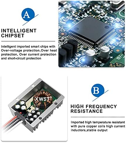 Versatile Waterproof DC/DC Buck Converter: 36 V/48 V to 5 V Step Down Module – 6 A, 30 W Power Supply for Automotive, Marine & Solar Applications – Enhanced Efficiency & Safety Features for Reliable Power Delivery