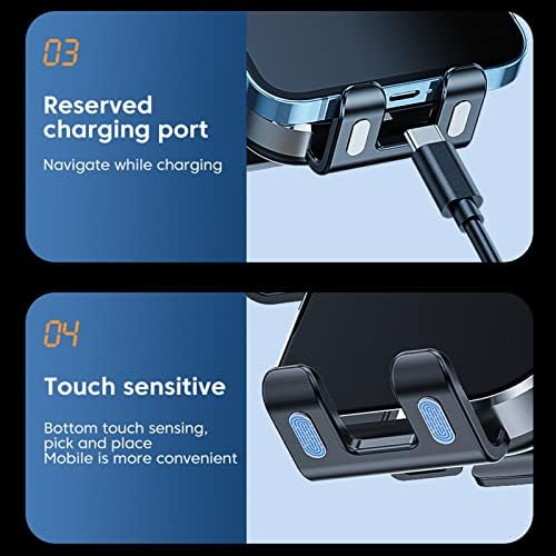 Redmaple 15 W Fast Wireless Car Charger with Auto-Clamping Phone Holder for Air Vent – Effortless Charging & Enhanced Compatibility for i Phone 14/13/12/11 Pro/XR/XS/X/8 – Streamlined Design for Hands-Free Navigation and Safety