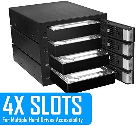 Kingwin Universal Hot Swap Mobile Rack for 2.5” & 3.5” SSD/HDD – Effortless Internal Tray-Less SATA Hard Drive Backplane Enclosure with 6 Gbps Support for SATA I/II/III & SAS I/II – Ultimate Flexibility and Enhanced Data Transfer Speed for Efficient Storage Management