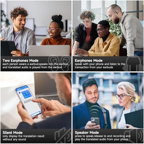 Cutting-Edge AI-Powered Translation Earbuds for Effortless Multilingual Interactions – Bluetooth 5.4 Wireless Connectivity with Instant Translation in 144 Languages – Lightweight, Comfortable Design Perfect for Travel and Global Business Communication – High-Quality Audio for Clear Conversations and Extended Battery Life