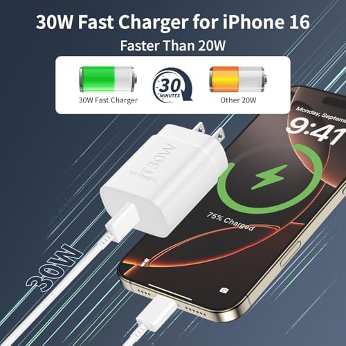 Revolutionize Your Charging Routine with the 30 W Dual USB-C Charger Set for i Phone 16 & 15 Pro Max – Ultra-Fast Charging Blocks and 10 FT Cables Tailored for On-the-Go Power Needs – Compact, Safe, and Reliable Solution for Busy i Phone Users – Stay Connected Without Delay