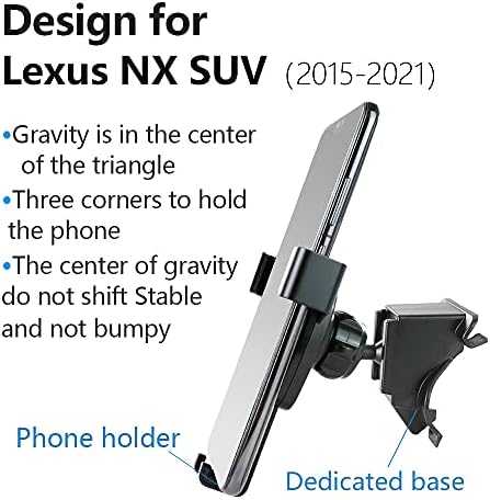 Lexus NX 200 300 300 h Car Phone Holder: Premium Gravity Linkage Cradle for 2015-2021 SUV Models – Seamless Integration, Stylish Auto Interior Accessory, Effortless Smartphone Mounting and Navigation Support