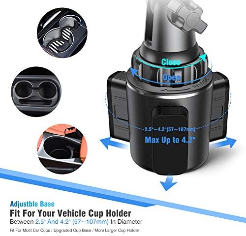 Elevate Your Driving Experience with the Miracase 2025 Universal Rotatable Cup Phone Holder – Adjustable Neck Car Mount Compatible with i Phone, Samsung, Google Smartphones – Sturdy Design for Safe Navigation Access and Hands-Free Calls
