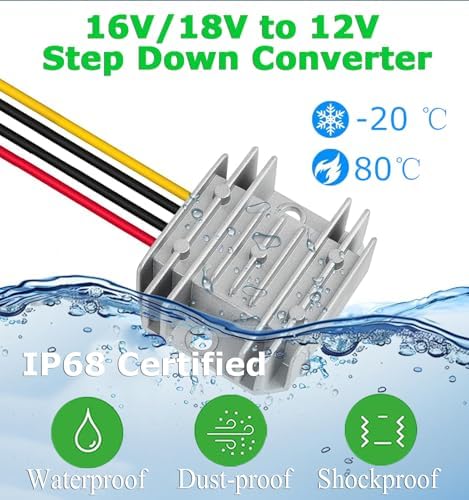High-Performance 48 V to 12 V DC-DC Step Down Converter by Eagwell – 120 W Power Supply with Built-in Fuse for Maximum Safety – Perfect for Golf Carts, Scooters, RVs, and Marine Use – Reliable Voltage Reduction for Enhanced Device Efficiency and Versatility