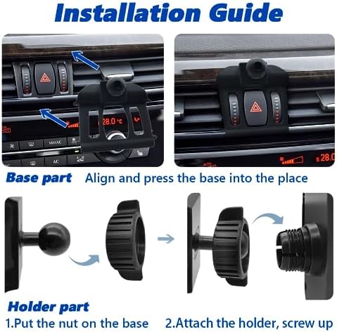 BMW X5 & X6 Car Phone Mount: Thick Case Compatible Air Vent Holder for Safe Navigation | Premium Auto Accessory for 2014-2018 X5 & 2015-2019 X6 | Durable, Stylish, and Easy to Install Smartphone Cradle