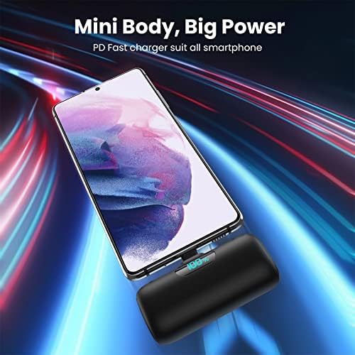 Ultra-Compact 5000 m Ah Power Bank – High-Speed USB-C Mini Portable Charger with LCD Display, Perfect for i Phone 16/15 Series & Android Devices – Lightweight Battery Pack for Travel and Daily Use, Enhanced Compatibility & Fast Charging Solutions