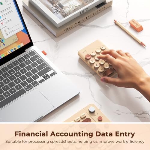 Vibrant Wireless Split Ergonomic Keyboard with Mini Numeric Keypad – Portable Bluetooth Computer Accessory for Accountants and Left-Handed Users – Enhance Your Workspace Comfort and Speed