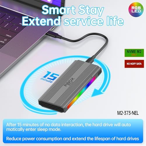 High-Speed Pibox India NVMe M2 Enclosure with Fan – USB 3.2 10 Gbps Tool-Free SSD Adapter for 2230/2242/2260/2280 M & B&M Keys – PCI-E NVMe Reader with Enhanced RTL9210 Performance and Heat Dissipation Solutions