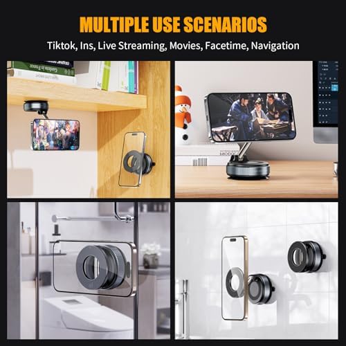 Junfire Car Phone Holder, [Phone Vacuum Mount for Car] Ultra-Stable Suction Cup, 360° Adjustable, Universal Fit for All Phones, Dashboard/Windshield Mount, Rock-Solid Grip for Drivers & Travelers – Enhanced Compatibility and Speed