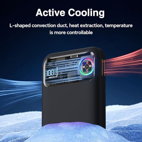 Ultra-Fast Magnetic Power Bank with 11,000 m Ah Capacity and Active Cooling Technology – Transparent Portable Charger for i Phone 14/13/12 Pro & Mag Safe Compatibility – 20 W USB-C Input/Output for Rapid Charging and Enhanced Device Safety