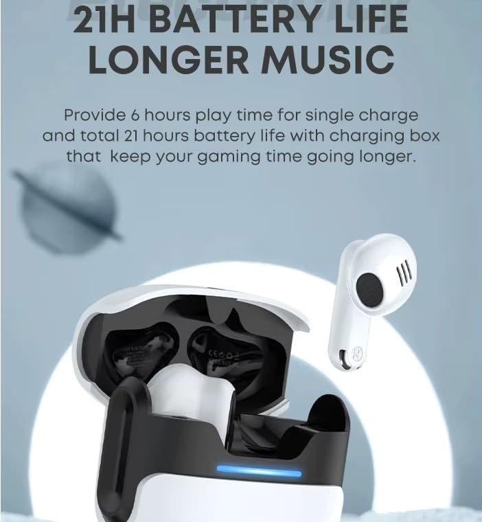 Premium Waterproof Wireless Bluetooth Earbuds with Enhanced Bass – 36-Hour Playtime for Uninterrupted Gaming and Fitness – Ergonomic Comfort for Daily Use – Seamless Compatibility with All Devices – Ideal for Sports, Workouts, and Music Lovers – Sleek White Design